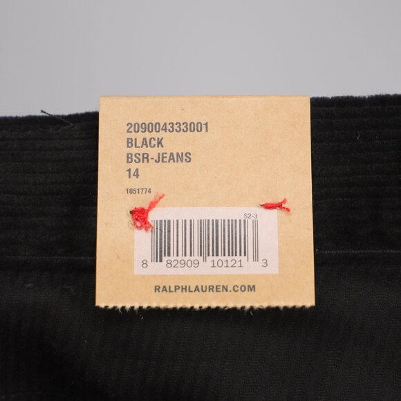 NWT RALPH LAUREN JEANS CO. Classic Bootcut Corduroy Pants Black Size 14 - Picture 8 of 8